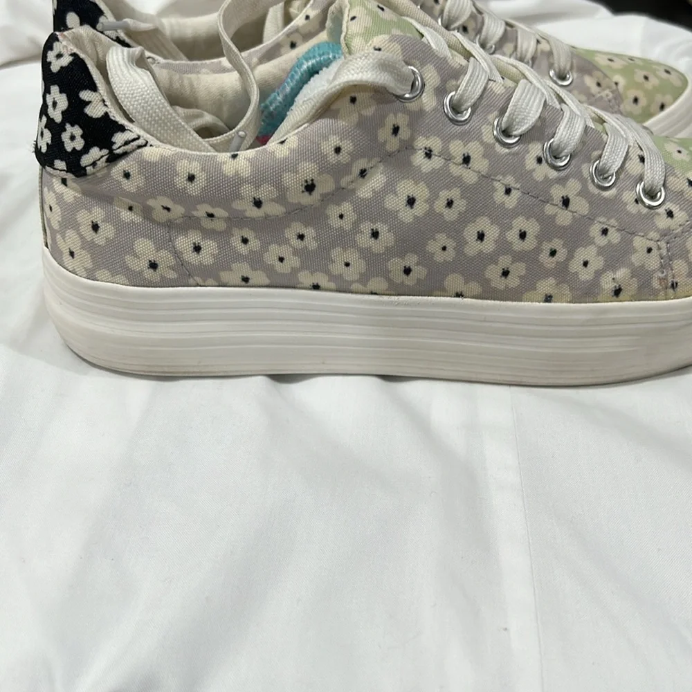 Call it spring vegan floral  sneakers GUC size 8.5